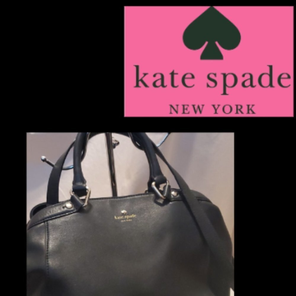 Kate Spade Black Leather Tote w/Shoulder Strap